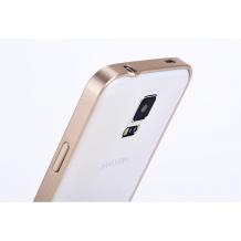 Луксозен метален бъмпер / Bumper Remax за Samsung Galaxy S5 G900 - златист