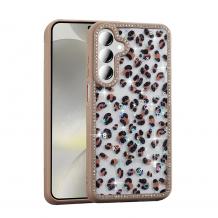 Луксозен гръб / кейс / Pearl Case с камъни за Samsung Galaxy A16 -  леопард