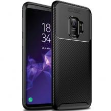 Луксозен силиконов калъф / гръб / TPU Auto Focus за Samsung Galaxy S9 G960 - черен / Carbon