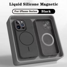 Луксозен гръб / кейс / Silicone Case с безжично зареждане MagSafe за Apple iPhone 16e - черен