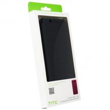 Луксозен калъф със силиконов капак / Dot View за HTC Desire 620 - сив
