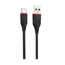 USB кабел за зареждане и пренос на данни / USB кабел BOROFONE Type C USB BX17 1m. FAST - черен