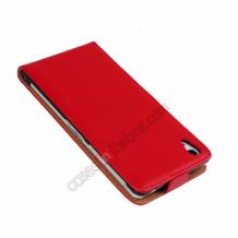 Кожен калъф Flip тефтер за Sony Xperia T3 - червен
