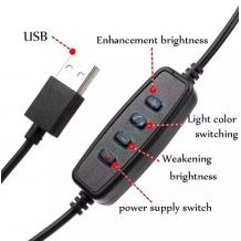 Комплект LED ринг лампа K316 с трипод / 2 въртящи се на 360 градуса стойки за телефони