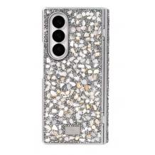 Оригинален твърд гръб / кейс / Swarovski за Samsung Galaxy Z Fold 7 - сребристи камъни