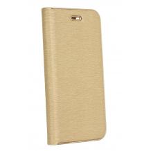 Луксозен кожен калъф Flip тефтер Vennus за Samsung Galaxy A7 2018 A750F - златист