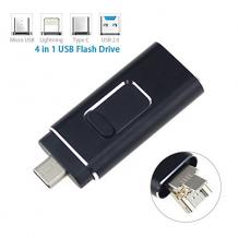 USB Flash памет 4in1 OTG / Type C / Micro USB / iPhone / Android - 128GB / черен