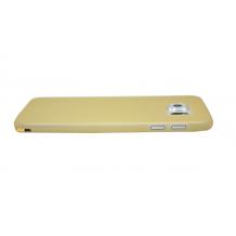 Ултра тънък силиконов калъф / гръб / TPU Ultra Thin i-Zore за Samsung Galaxy S6 G920 - жълт / прозрачен