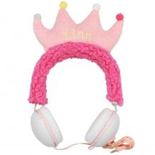 Плюшени стерео слушалки King Crown / плюшени слушалки King Crown - розови