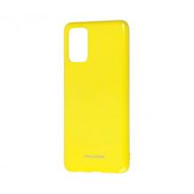 Силиконов калъф / гръб / Molan Cano Glossy Jelly Case за Samsung Galaxy A71 - жълт / гланц / брокат
