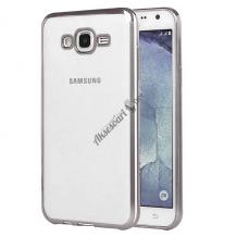 Луксозен силиконов калъф / гръб / TPU за Samsung Galaxy J1 2016 J120 - прозрачен / сребрист кант