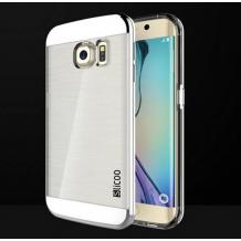 Луксозен силиконов гръб Slicoo Hybrid за Samsung Galaxy S6 Edge Plus / S6 Edge+ G928 - сребрист / прозрачен