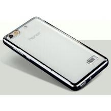 Луксозен силиконов калъф / гръб / TPU за Huawei Honor 4C - прозрачен / тъмно сив кант