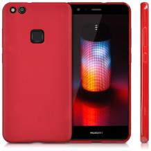 Силиконов калъф / гръб / TPU за Huawei P10 Lite - червен / мат