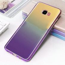 Силиконов калъф / гръб / TPU за Samsung Galaxy A6 Plus 2018 - преливащ / златисто и лилаво