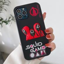 Луксозен гръб / кейс / Squid Game за Apple iPhone 13 6.1'' - черен / тъмно синя рамка