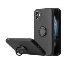 Силиконов твърд гръб TPU кейс / Case Magnetic Finger Ring Car Holder / за Apple iPhone 13 (6.1) - черен