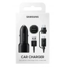 Оригинално зарядно за кола Samsung Dual USB Port 15W / Car Fast Charger Dual USB Port 15W - черно