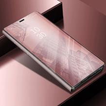 Луксозен калъф Clear View Cover с твърд гръб за Huawei P Smart - Rose Gold