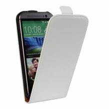 Кожен калъф Flip тефтер за HTC One Mini 2 / M8 mini - бял