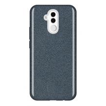 Силиконов калъф / гръб / TPU за Huawei Mate 20 Lite - черен / брокат