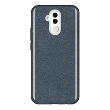 Силиконов калъф / гръб / TPU за Huawei Mate 20 Lite - черен / брокат