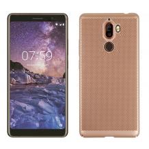 Луксозен твърд гръб за Xiaomi Pocophone F1 - златист / Grid