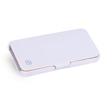 Луксозен кожен калъф Flip HOCO за Apple iPhone 5 / 5S - бял