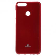 Луксозен силиконов калъф / гръб / TPU Mercury GOOSPERY Jelly Case за Huawei Honor 9 Lite - червен