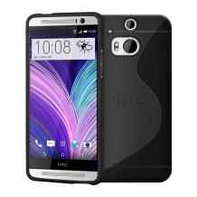 Силиконов калъф / гръб / TPU S-Line за HTC One M8 - черен