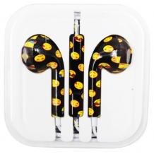 Стерео слушалки 3.5mm за смартфон - черни / жълти усмивки