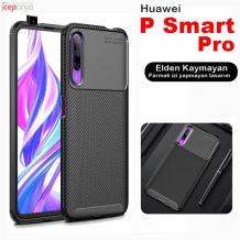Луксозен силиконов калъф / кейс / TPU Auto Focus за Huawei P Smart Pro - черен / Carbon