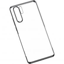Луксозен силиконов калъф / гръб / TPU за Samsung Galaxy Note 10 N970 - прозрачен / черен кант