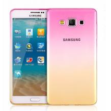 Силиконов калъф / гръб / TPU за Samsung Galaxy J3 2016 J320 - розово и жълто / преливащ