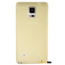 Ултра тънък силиконов калъф / гръб / TPU Ultra Thin i-Zore за Samsung Galaxy Note 4 N910 / Samsung Note 4 - жълт / прозрачен