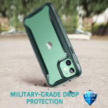 Луксозен гръб Hybrid Armor 360° за Apple iPhone 11 6.1" - прозрачен / зелен кант