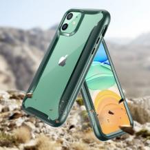 Луксозен гръб Hybrid Armor 360° за Apple iPhone 11 6.1" - прозрачен / зелен кант