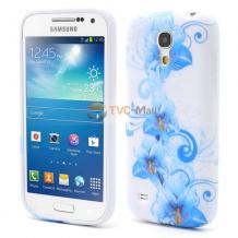 Силиконов калъф / гръб / TPU за Samsung Galaxy S4 mini I9195 / S IV SIV Mini I9190 I9192 - сини лилии