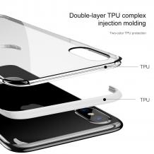 Луксозен силиконов калъф / гръб / TPU Baseus Armor Case за Apple iPhone X - прозрачен / бял кант