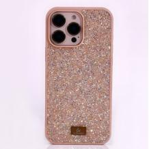 Луксозен твърд гръб Swarovski за Apple iPhone 16 Pro Max (6.9) - бежов / камъни