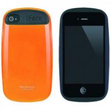 Заден предпазен капак / гръб / със силикон iFace за Apple iPhone 5 - оранжев с черно