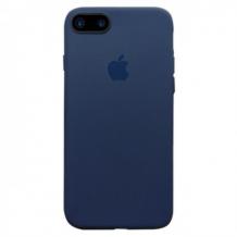 Силиконов калъф / гръб / TPU за Apple iPhone SE2 2020 - тъмно син / лого