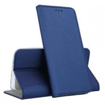 Кожен калъф Magnet Case със стойка за Samsung Galaxy S20 - тъмно син