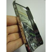 Заден предпазен твърд гръб с кожа за Apple iPhone 5 - сиво каре