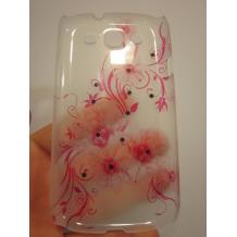 Заден предпазен капак / твърд гръб / за Samsung Galaxy S3 S III SIII i9300 - прозрачен с цветя и камъни