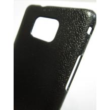 Заден предпазен твърд гръб за Samsung Galaxy SII S2 i9100 - черен имитиращ кожа