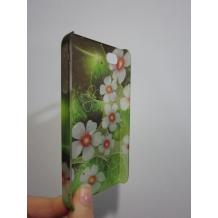 Заден предпазен капак за Apple Iphone 4 / 4S - зелен с цветя и камъни