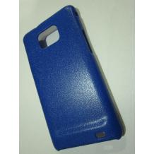 Заден предпазен твърд гръб за Samsung Galaxy SII S2 i9100 - син имитиращ кожа