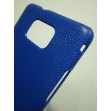 Заден предпазен твърд гръб за Samsung Galaxy SII S2 i9100 - син имитиращ кожа