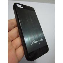 Луксозен заден предпазен твърд гръб за Apple iPhone 5 - черен метален